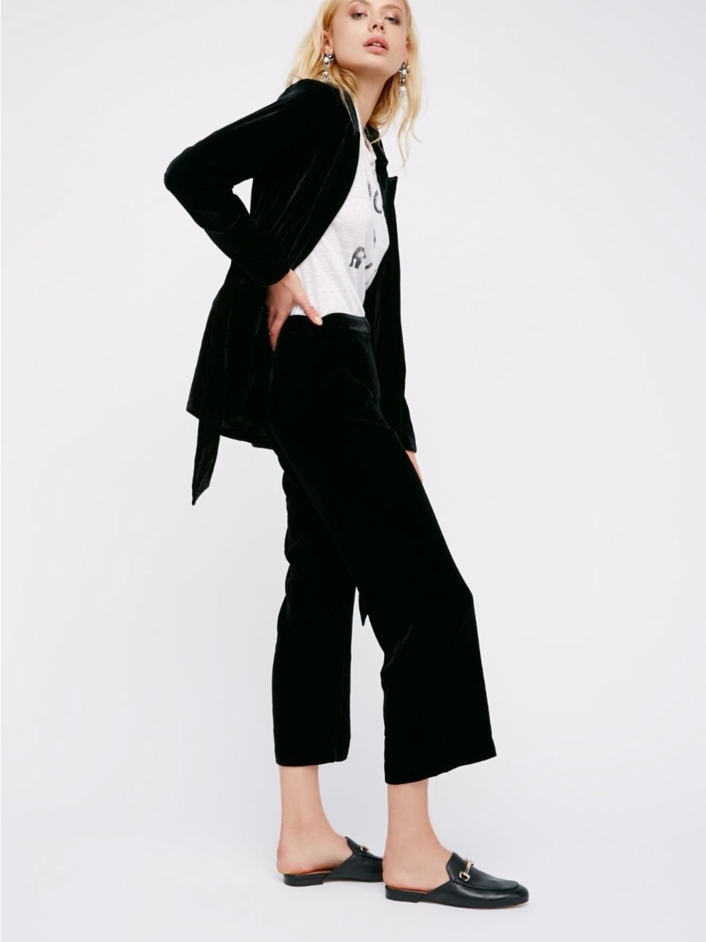Free People Libson Luxe Velvet Suit ~ NWOT